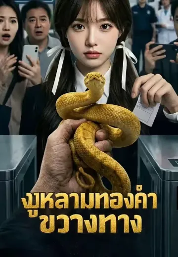 งูหลามทองคำขวางทาง